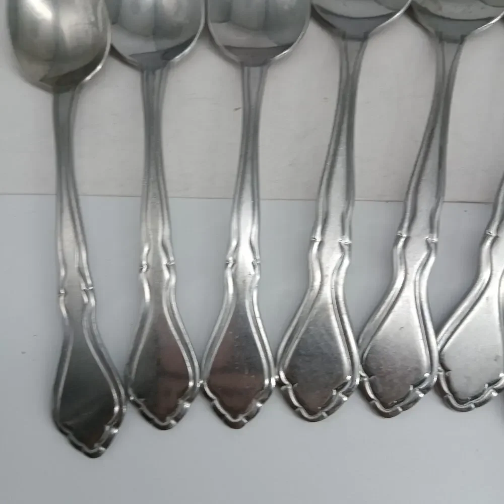 7X Spoons Washington Forge SPRING MEADOW Stainless Flatware Table TEASPOONS